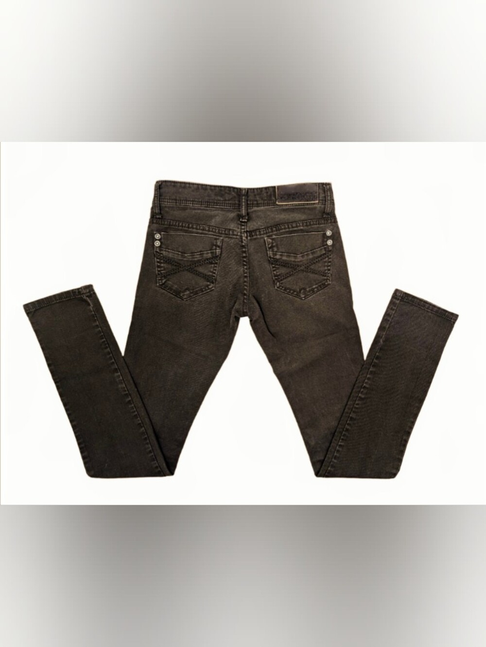 Stradivarius Dark Brown Super Low Rise Skinny Jeans Y2K Size 6 (Runs Small)